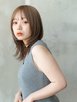 ケアリー 練馬(Carelly) デザインカラー/レイヤーカット/ウェットヘア/オリーブベージュ