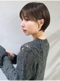 前髪あり耳掛け丸みくびれ大人ショートボブ20代30代40代50代*