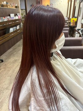 大人のトレンドカラー◎レッドブラウンストレート