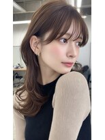 レス(Les.)&nbsp;ミディアムレイヤーバタフライカットハッシュカットダークグレー