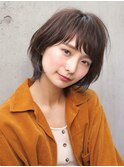 着物ヘア/ダークアッシュ/ミディアムレイヤーカット/表参道