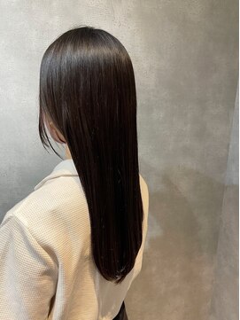 ピュアメンド 梅田(Pure Mend) ツヤサラ縮毛矯正×ダークブラウンロング