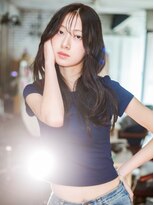 ベレッタ 楠葉店(veretta.) 色っぽ大人ロング/シースルーバング/グレージュアッシュ/ツヤ感