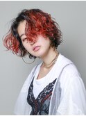 SHORT［レッドオレンジ・グラデーション・パーマ］