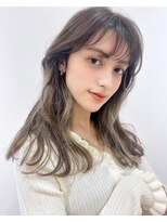 ラボヌールヘアー 宇都宮店(La Bonheur hair) インナーハイライト☆マロンベージュ×かきあげバング