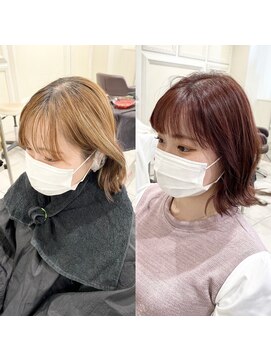 アヴァンス 天王寺店(AVANCE.) ビフォーアフター×外ハネショート×ストロベリーショコラ