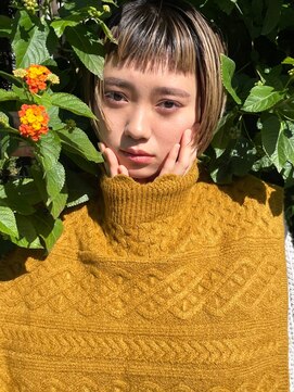 クリーム(CREAM) ベージュカラー&オン眉ボブ