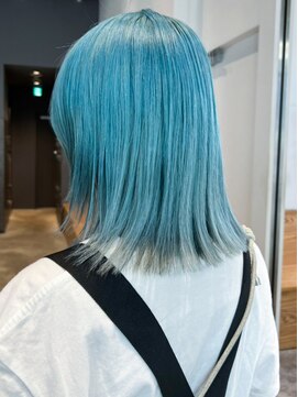 アルバム 銀座(ALBUM GINZA) 水色カラー_外ハネボブセクションカラーペールベージュ_ba404081