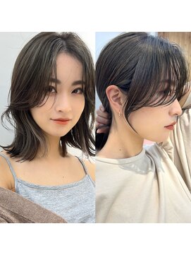 【修】20代30代40代◎透明感カラー×韓国切りぱなしボブ