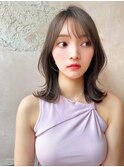 グレージュカラー 韓国ヘア 顔まわり イヤリングカラー 20