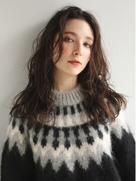 アンドレイ 表参道(andrey) [ANDREY]グレーベージュ/レイヤーロング/前髪パーマ黒髪カタログ