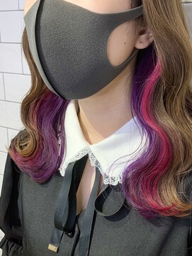 リブ(Live) 《インナーカラー》パープル×ピンク