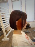 【山本智文】デザインカラーインナーカラーオレンジボブ