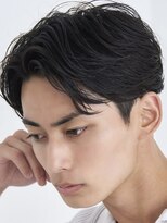 センターパートニュアンスパーマガイルヘアコンマヘア黒髪