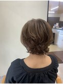えりあしパーマと明るい白髪染め