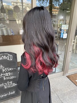 ミニム ヘアー(minim hair) 【minim×日比】インナーカラー/ボルドーレッド/秋色/秋カラー