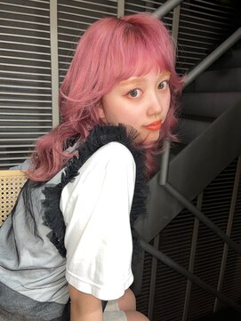 天神美容室 【KASUMI天神美容室】ハイトーン×海外レイヤー×ピンク