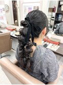 編み下ろしツインポニー