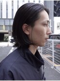 メンズボブ メンズロングヘア パーマ 黒髪 銀座