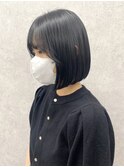【中西里美】黒髪ボブ/アプリコットオレンジ/ヘアアレンジ町田