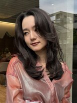 キーチェ 梅田中崎町(keych)&nbsp;レイヤーカット/髪質改善/オリーブベージュ/前髪カット