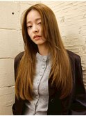 透明感チョコレートブラウンロングレイヤー大人美人20代30代