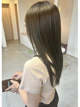 ヘアーブランド ジン フィール(HAIR BRAND Jin feel) 酸性ストレート×オリーブカラー