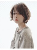30代40代大人可愛いニュアンスボブ　大人ボブ　前髪