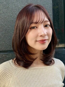 ガーデン 銀座(GARDEN) ミディアムレイヤーカット/似合わせカット/顔まわり/ベージュ