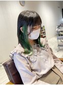 【REJOICE hair EN】イヤリングカラーライムグリーン　担当AKIRA