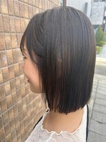ヘアーズロー(hair's LOWE) 【 hair's LOWE 】セミディ/透明感/ぱっつんストレートボブ/黒髪