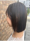 【 hair's LOWE 】セミディ/透明感/ぱっつんストレートボブ/黒髪