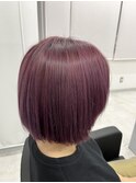 ブリーチカラー☆カシスピンク×ボブスタイル