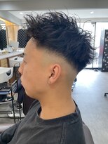 スウェル 船橋店(Swell)&nbsp;MEN'S/マッシュパーマ/ウルフ/アッシュブラック/カルマパーマ2