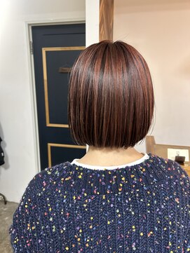 レジーロ (Regilo) 大人ボブ＆hハイライト&チェリーバイオレットカラー