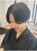 ニュアンスパーマ/センターパート/ベリーショート/アッシュ