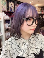 ナンバー リコ 名駅 ジャム 名古屋(N° rico JAM)&nbsp;ラベンダーバイオレット　ミディアム　前髪カット
