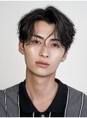 韓国センターパートコンマバングフェザーパーマニュアンスパーマ