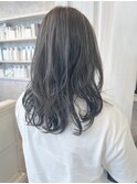 福山市美容室Caaryブリーチありハイライト透明感グレージュ