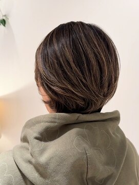 白髪ぼかし×地毛ハイライト