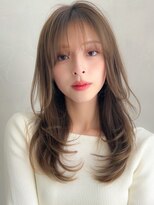 アグノス 青山(Agnos)&nbsp;大人ガーリー似合わせミディアムレイヤーカットダークアッシュ