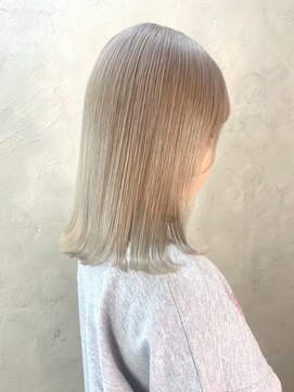 ゲーム 天神(GAME) ダブルカラー/ケアブリーチ/ミルクティーベージュ/レイヤー/天神