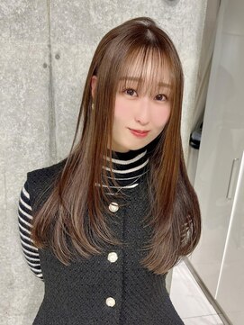スウィープ 平尾(sweep) ブリーチなしの艶髪ブラウン×レイヤーカット
