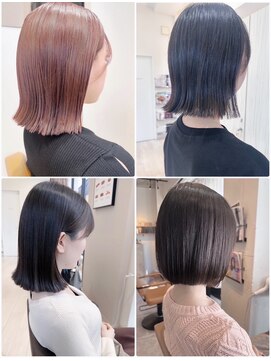 シルベット(Silvet) 20代30代40代髪質改善ベージュカラーレイヤーボブ耳掛け透明感