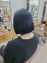 アーシェ 横浜店(A'SHE)&nbsp;ミニボブ　ブルー　髪質改善縮毛矯正