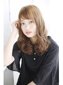吉祥寺3分/前髪ココアブラウン大人かわいいフリンジウェーブ/073