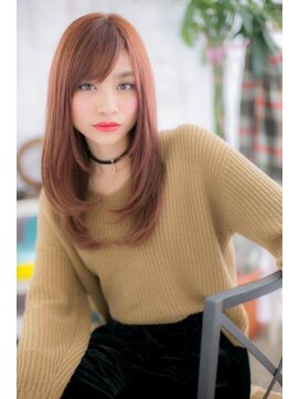 ミック 日暮里店(miq) くすみピンクでツヤ感フェミニンストレートレイヤーa1