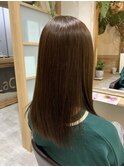 20代30代40代大人かわいいストレート黒髪暗髪ヌーディーベージュ