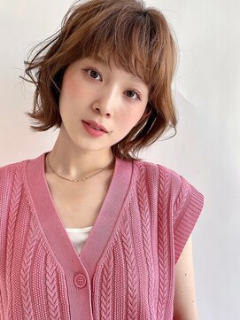 トゥーリ 薬院店(tuuli) 大人女性◆艶レイヤー前髪ピンクベージュ 髪質改善 縮毛矯正