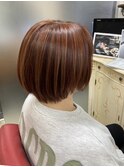 大人可愛いアンブレラカラー小顔カットチェリーブラウン